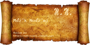 Mák Noémi névjegykártya
