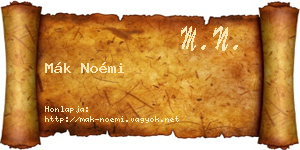 Mák Noémi névjegykártya
